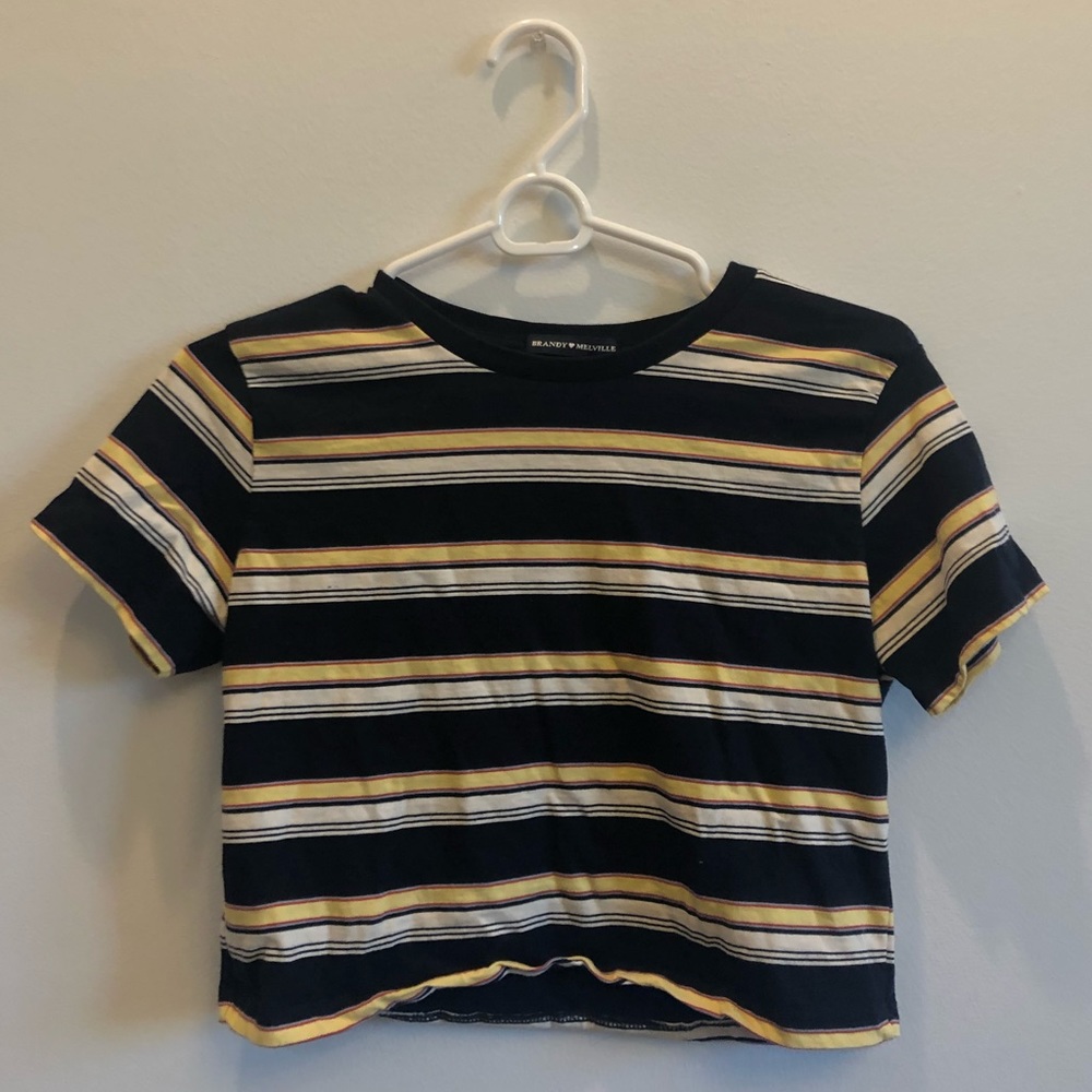 Brandy Melville Striped crop tee NEVER WORN